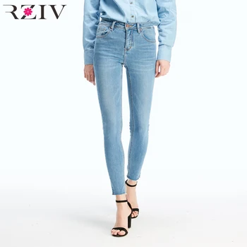 RZIV talie inalta blugi pentru femei big stretch denim pantaloni skinny jeans casual culoare solidă slim jeans