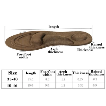 EiD 4D Turma Spuma de Memorie Ortezare Branț Suport Arc Semele Ortopedice Pentru Pantofi Plat Picior de Îngrijire de Picioare Talpa de Pantofi Ortopedice, Tampoane