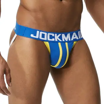 JOCKMAIL Brand Mens Lenjerie de corp lenjerie de corp Sexy tanga din Bumbac pentru Bărbați Curelele Homosexuali Penis Husă Curea G Siruri de caractere Backless Fese
