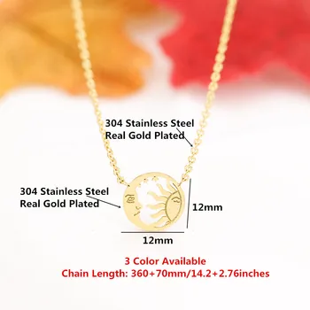 En-gros 10BUC Stele Luna Soare Coliere Pentru Femei Barbati Copii Moda Bijuterii Lanț din Oțel Inoxidabil Rose Gold Coliere Pandantive