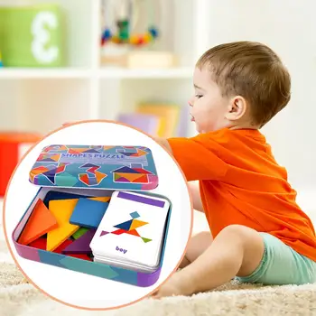 Lemn Variabilă Tangram Puzzle Jucarii de Educație Timpurie Puzzle Jucării pentru Copii Cadouri pentru Copii