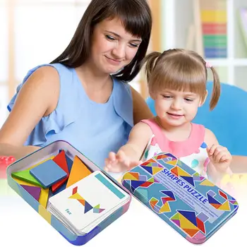 Lemn Variabilă Tangram Puzzle Jucarii de Educație Timpurie Puzzle Jucării pentru Copii Cadouri pentru Copii