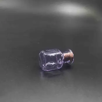 Colorate Pătrat Mic Flacon de Sticlă Plută Flacon Plutitoare Farmece DIY Colier Ulei de Parfum Pandantiv Mic Flacon de Sticlă Mini Borcane 20buc
