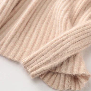 Pulovere pentru femei Nurca Cașmir cu dungi V-gât mâneci scurte moda pulover slim moale, cald iarna pulover