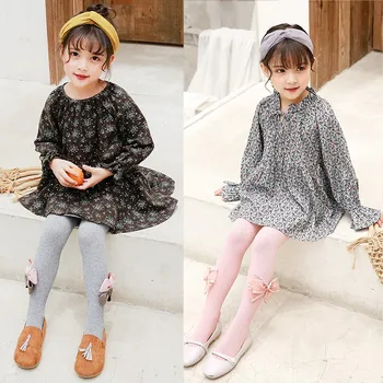 Fata Dresuri Ciorapi de 1-6Y Copil Drăguț Chilot Copii Dresuri Genunchi Tricotate Ciorap Alb Bowknot Copii\'s Princess