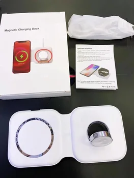 2in1 pliere magnetic wireless încărcător pentru telefon mobil de la Apple watch,iPhone 12 pro încărcător wireless pentru xiaomi încărcător de iphone