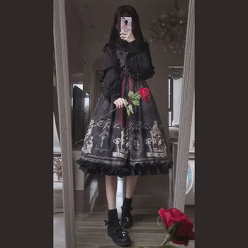 Lolita Jsk Privighetoarea Și Trandafirul De Toamnă Fără Mâneci Petrecere Frumoasă Rochie Maxi Femei Elegante In Stil Gotic Întuneric Epocă Harajuku Rochii