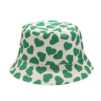 Noua față-verso Pescar Pălărie de Vară de Moda Doamnelor Palarie de Soare Inima de Imprimare Sălbatice Bazinul Pălărie Hip Hop Găleată Pălărie de Călătorie Capace #99