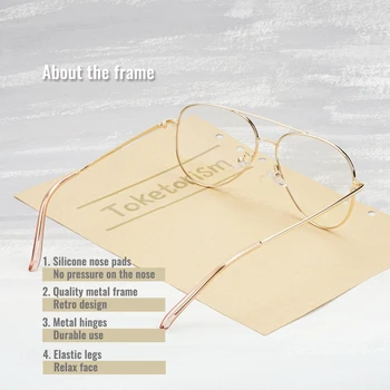 Toketorism Lentile Optice Rame Vintage ochelari pentru Bărbați de sex Feminin de Gradul Ochelari cu Ramă de Aur 6513