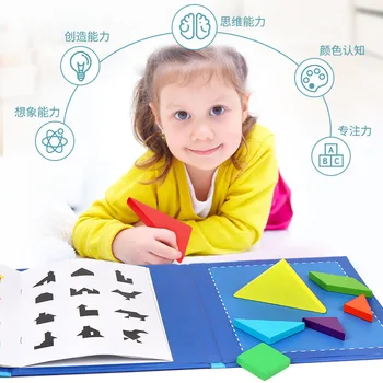 Copii Magnetic Puzzle Carte de Jucarii din Lemn Forme Bord Copiii Devreme de Jucarii Educative de Dezvoltare Puzzle Creativ Magneti