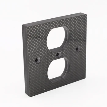 2piese fibra de Carbon NE Priză de curent ALTERNATIV Duple Recipient Capac Priză de Perete Placa Panel 8.5x8.5cm