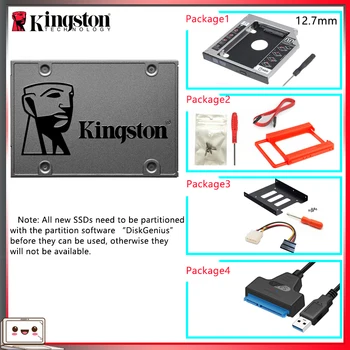 Original Kingston SSD жесткий диск 120 gb, 240 gb 480 gb 960 gb SAT 3 HDD 2.5 inch Disco Duro ssd cu Hdd Caddy/Adaptor Pentru PC