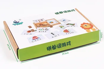 Lemn de Ortografie Joc de Cuvinte pentru Copii Jucarii pentru Copii de Formare de memorie de Învățare Jucarii din Lemn de Învățământ Devreme Educație Montessori Jucărie