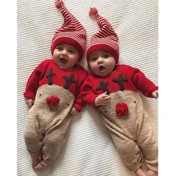 2 BUC Băiețel Nou-născut de Crăciun Romper Cu Pălărie