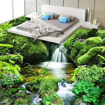 HD Cascada Pârâului Peisaj Gresie Murală din PVC autoadezive, rezistent la apa de Baie Dormitor 3D Tapet Autocolant Papel Murală