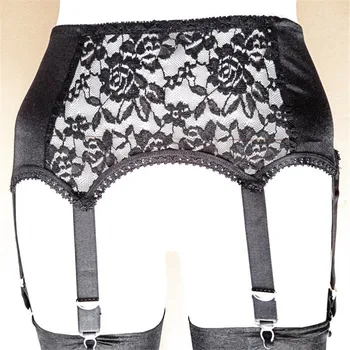 Femei Sexy Lace Mesh Garter Belt Plus Dimensiune Punk 6 Curele Ciorapi Ciorapi Suspender Coapse Fasciculului De Chiloței