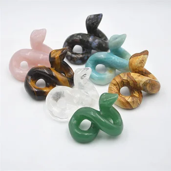 Naturale cristal sculptate în jad șarpe ornamente colorate de jad zodiac meserii pentru cadouri