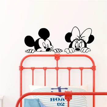Disney Mickey Minnie Mouse vinil Autocolante de Perete pentru Camera Copii Dormitoare Accesorii Living Decor Acasă desene animate Masina de BRICOLAJ, pictura murala