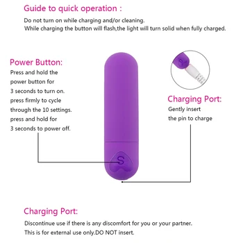 Portabil Mini Glont Vibrator cu 10 viteze Puternic Vibrator G-spot Masaj Jucarii Sexuale pentru Femei Adulte de Sex Produsul USB Reîncărcabilă
