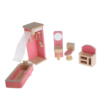 Copilul Din Lemn, Mobila Papusi Casa In Miniatura 5 Camera Set Papusa Pentru Cadouri De Crăciun