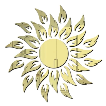 Acrilice Trei-Dimensional Oglindă de Cristal Autocolante Petale de Soare Forma Acasă Living Usa de Perete și Fereastră Decor