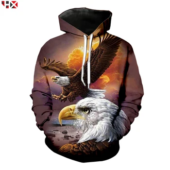 CLOOCL American Eagle Bărbați Femei de Imprimare 3D Design Animal Vultur Hanorace Hanorac Casual Streetwear Hip Hop Topuri A938