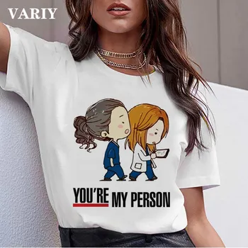 De Vară 2020 Desene animate Amuzant Greys Anatomy tricouri Femei esti Persoana Mea Scrisoare Grafic T Shirt Maneca Scurta Femei Negru Topuri