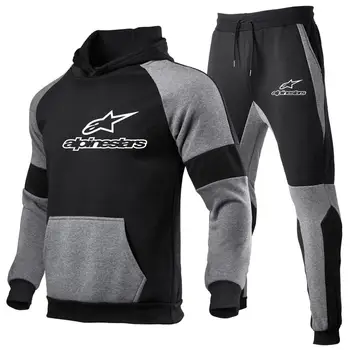 Alpinestar-Ropa deportiva de algodón hombre para, pantalones con capucha, Jersey, dos trajes para correr, M-3X, novedad de 2020