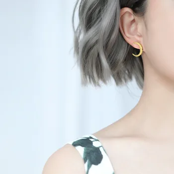E-manco 2019 moda Romantic argint 925 cercei stud pentru femei luna de cuvinte design cercei femei pentru prietena cadou orecchini