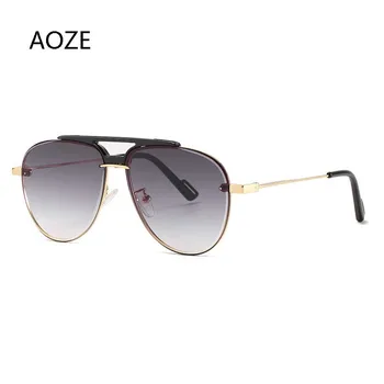 AOZE 2020 Moda Pilot de Aviație Stil de ochelari de Soare Dublă de Grinzi de Epocă Gradient de Design de Brand Ochelari de Soare Oculos De Sol UV400