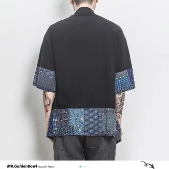 MrGoldenBowl Magazin De Lenjerie De Pat Din Bumbac Tricou Jachete Bărbați Chinez Streetwear Kimono Haina Tricou Pentru Bărbați Lenjerie Cardigan Jachete Haina Plus Dimensiune