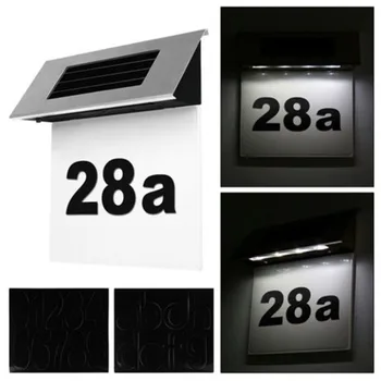 Solar LED Numar Semn Autocolant Digital Placa Placa Set Agățat de Perete Impermeabil Pentru Hotel Casa Ușă Decor