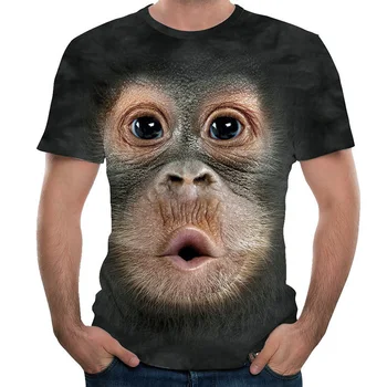Oamenii Distractiv Gorilla Monkey 3D Imprimate T-shirt Casual Maneca Scurta Guler Rotund Topuri SEC88