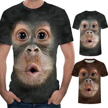 Oamenii Distractiv Gorilla Monkey 3D Imprimate T-shirt Casual Maneca Scurta Guler Rotund Topuri SEC88