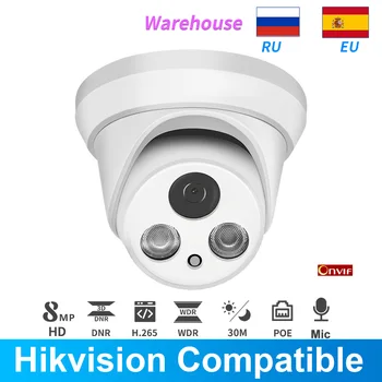 Hikvision IP Compatibile Camera de 5MP, 8MP Dom PoE Build-in MICROFON CCTV 2MP IR 50m ONVIF H. 265 Plug&play Video Camere de Supraveghere
