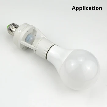 110V 220V PIR Inductie Senzor de Mișcare Infraroșu LED E27 lampă de Bază Titularul + Comutatorul de Control al luminii Adaptor de Priza Pentru 3W - 60W Bec