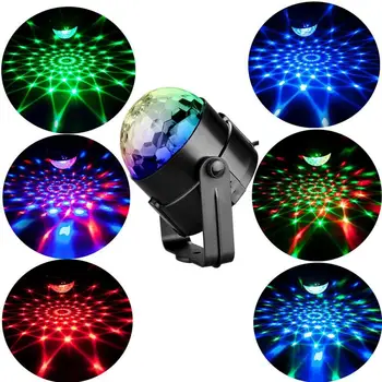 Proiector RGB Etapă efect de Iluminare Lampa Disco Lumini de Partid Etapa Lumina Strobe LED-uri DJ Mingea Interior Colorate de Dans Bec Lampa