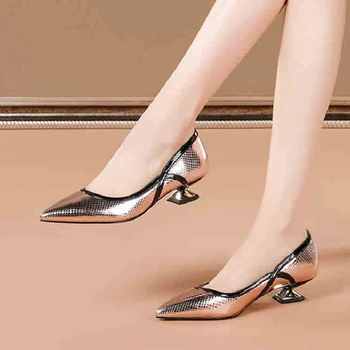Cresfimix zapatos dama femei de moda de înaltă calitate din piele pu alunecare pe pantofi cu toc doamna petrecere club de noapte tocuri a6516