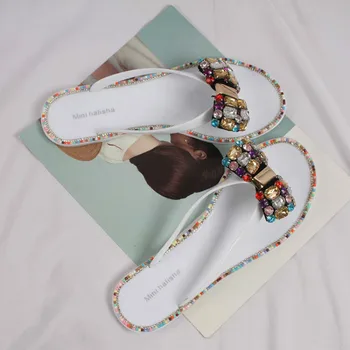 Vara Femeie Plaja Flip-Flops Pantofi Jeleu 2020 Nou Bling Flori PVC Slide-uri Fete Sandale Slip pe Plat cu Femei Papuci