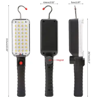 Noi 1 Set Portabil USB Reîncărcabilă Lumina de Lucru COB Repararea Lampa Cu Magnet & Cârlig 34 Lanterna LED-uri ON/OFF
