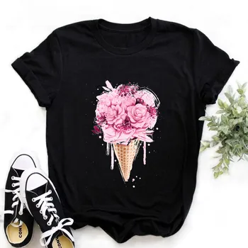 Femei înghețată T Shirt de Imprimare Scrisoare tricou Casual Negru cu Maneci Scurte Topuri de Vara de îmbrăcăminte de Brand
