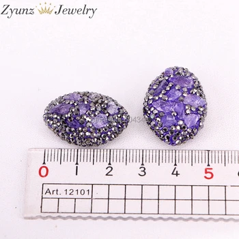 10BUC ZYZ304-8544 Naturale violet de cuarț piatră de Șirag de mărgele Stras Deschide Conector Demontabil Șirag de mărgele Pentru DIY Face Brățară colier