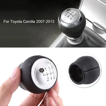 6 Trepte De Viteză Auto Gear Shift Buton De Schimbător Cap Pentru Toyota Corolla 2007-2013 Styling Auto Negru Si Argintiu Schimbătorului De Viteze