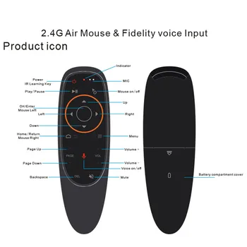 G10 S Voice Air Mouse Wireless de 2.4 GHz Google Microfon cu Control de la Distanță IR de Învățare 6 axe Giroscop pentru Android TV Box PC-ul