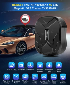 TKSTAR GPS Auto Tracker 4G TK905 B 10000mAh Tracker Auto Magnetico 4G, GPS Tracker Auto Impermeabila Alarmă de Vibrație Viață APP Gratuit