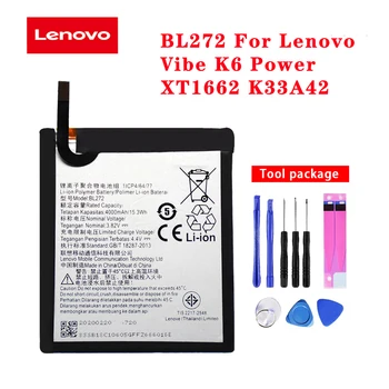 Lenovo Baterie Originală BL272 pentru Lenovo Vibe K6 Putere XT1662 K33A42 4000mAh capacitate de Telefon Batteria AKKU cu Instrumente de Reparare