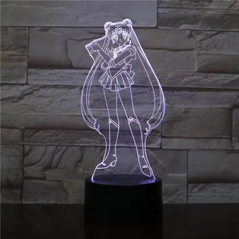 Tsukino Usagi Figura USB 3D LED Lumina de Noapte Decor Copil Copii Cadouri pentru Copii Japoneze Fete Anime Sailor Moon Masă Lampă de Noptieră