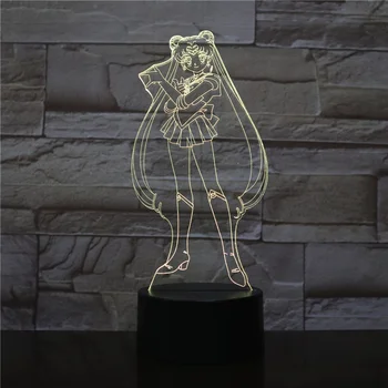 Tsukino Usagi Figura USB 3D LED Lumina de Noapte Decor Copil Copii Cadouri pentru Copii Japoneze Fete Anime Sailor Moon Masă Lampă de Noptieră