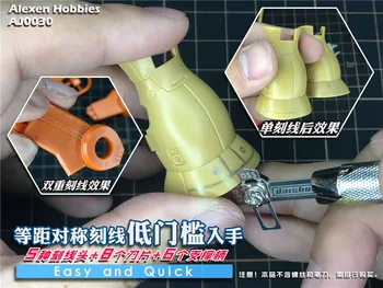 Echidistanței Abonaților Simetrice Gravură Suprafață Groove Sculptat Capul de Tăiere 8 în 1 Instrumente pentru Gundam Modelul Militar Hobby Kit