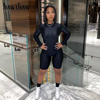 Hawtahw Femei Toamna Iarna Cu Maneca Lunga Monofazate Culoare Bodycon Romper Salopeta Romper Global Pentru 2020 În Haine De Sex Feminin Streetwear